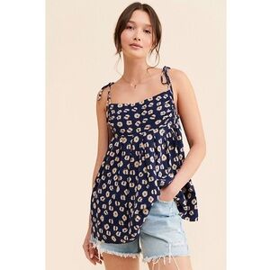 Free People Molly Tunic Top Indigo Combo
